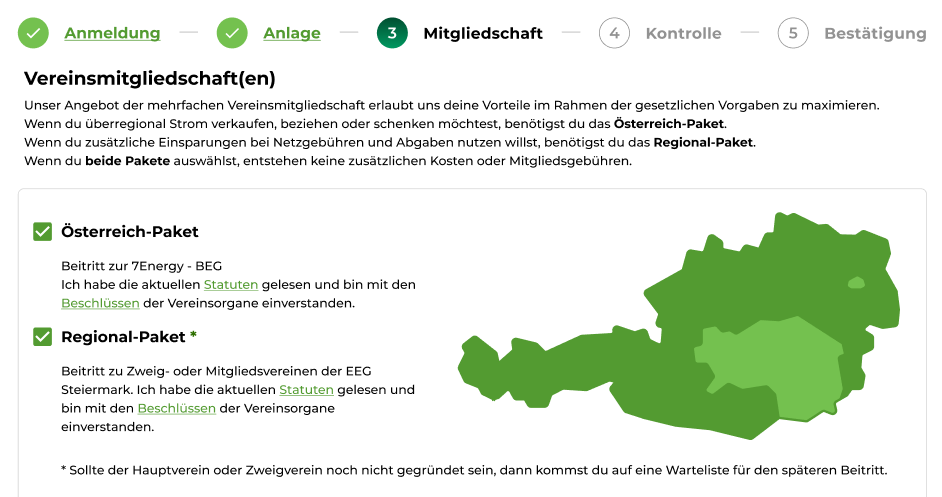 Neues Anmeldeformular